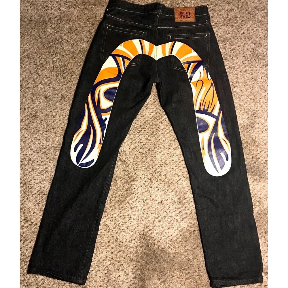 Evisu No2 Lot 0001 32 x 32 Japanese Selvedge Denim Pants Big Seagull Paint Jeans